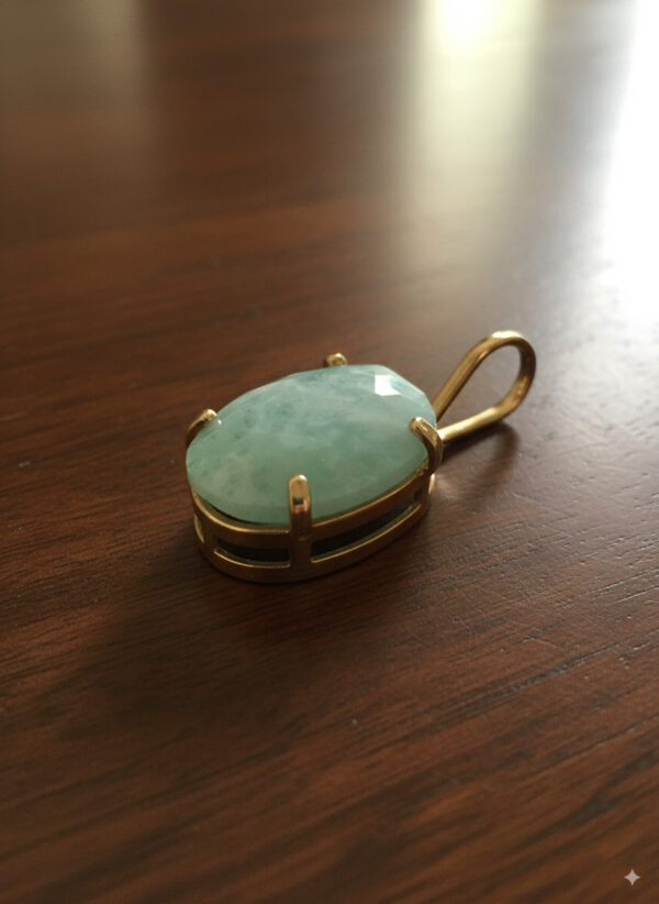 Pingente Oval Amazonita - Dourado - Image 2