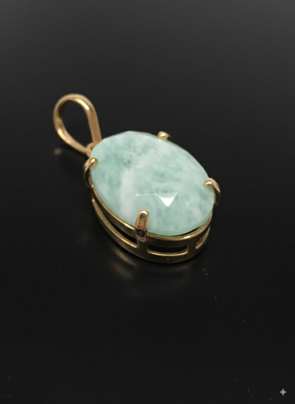 Pingente Oval Amazonita - Dourado - Image 3